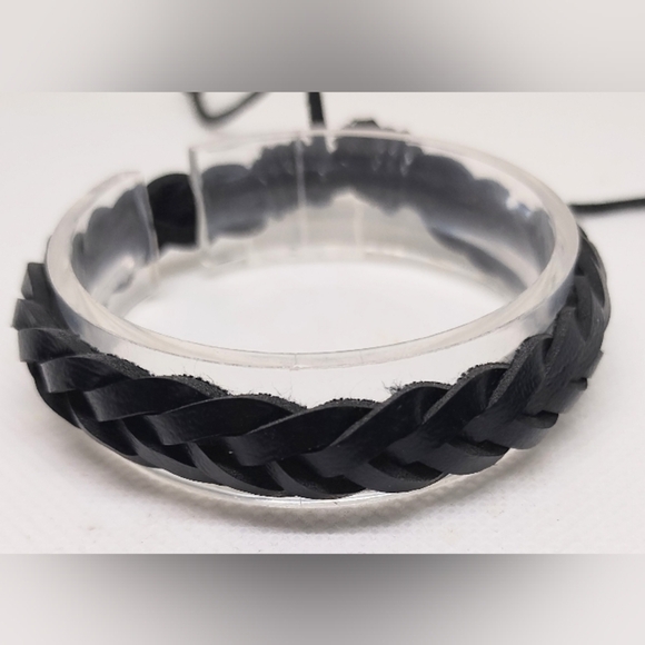 Non-Branded Other - Men's Bracelet Leather Black NEW f38